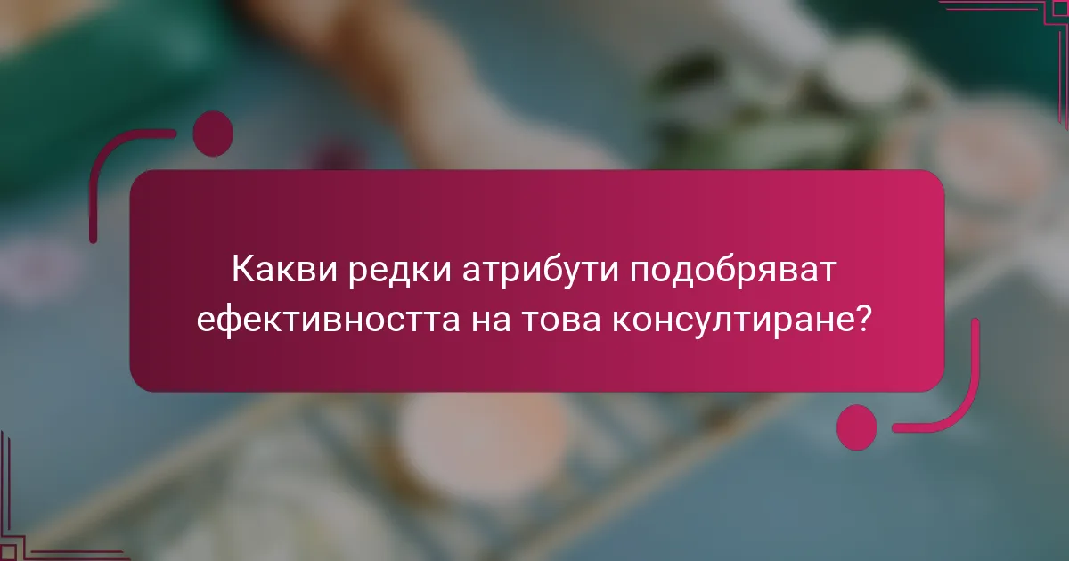 Какви редки атрибути подобряват ефективността на това консултиране?