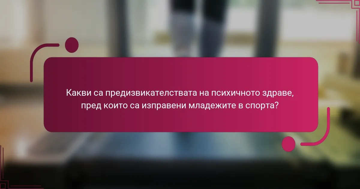 Какви са предизвикателствата на психичното здраве, пред които са изправени младежите в спорта?