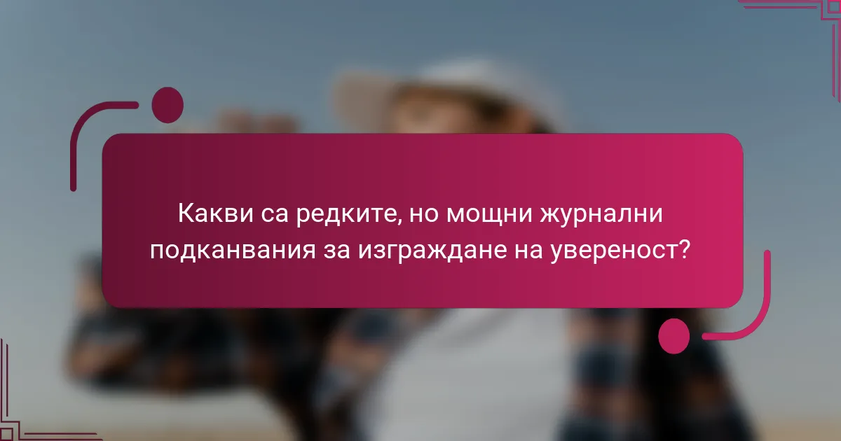 Какви са редките, но мощни журнални подканвания за изграждане на увереност?