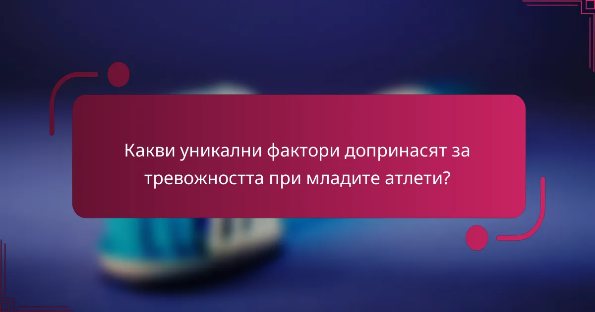Какви уникални фактори допринасят за тревожността при младите атлети?