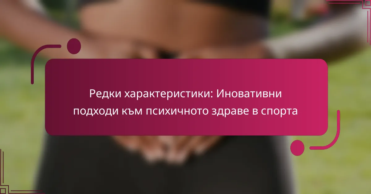 Редки характеристики: Иновативни подходи към психичното здраве в спорта
